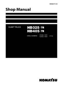 Komatsu HD325-7R HD405-7R Dump Truck Shop Manual SEN02373-03 - PDF Download