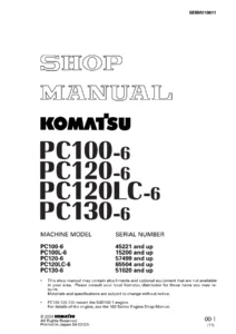 Komatsu PC100-6 PC100L-6 PC120-6 PC120LC-6 PC130-6 Shop Manual PDF