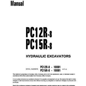 Komatsu PC12R-8 PC15R-8 Hydraulic Excavator Operation & Maintenance Manual - PDF Download