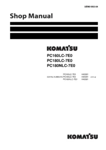 Komatsu PC160LC-7E0 PC180LC-7E0 PC180NLC-7E0 Excavator Shop Manual - PDF Download