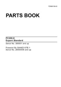 Komatsu PC200-8 Export Standard Parts Book FEN00136-00 - PDF Parts Catalog