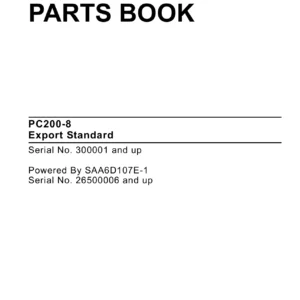 Komatsu PC200-8 Export Standard Parts Book FEN00136-00 - PDF Parts Catalog