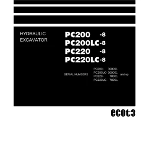 Komatsu PC200-8 PC200LC-8 PC220-8 PC220LC-8 Hydraulic Excavator Shop Manual SEN00084-25 PDF