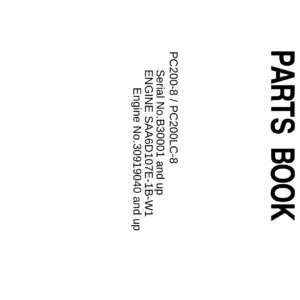 Komatsu PC200-8 PC200LC-8 Parts Book PDF Download - B30001 and Up