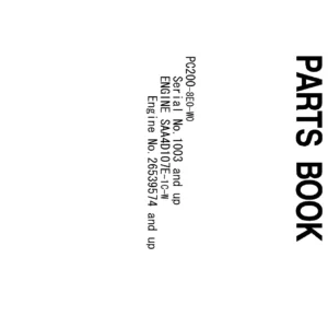 Komatsu PC200-8E0-W0 Parts Book FEN00810-00 – Illustrated Excavator Parts Catalog PDF