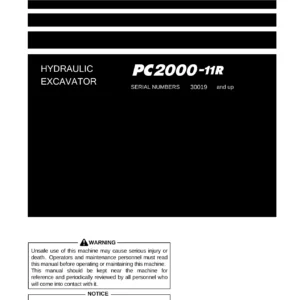 Komatsu PC2000-11R Hydraulic Excavator Operation and Maintenance Manual - PDF Download