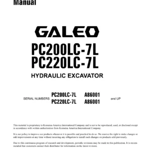 Komatsu PC200LC-7L PC220LC-7L Hydraulic Excavator Shop Manual - Chassis Repair PDF