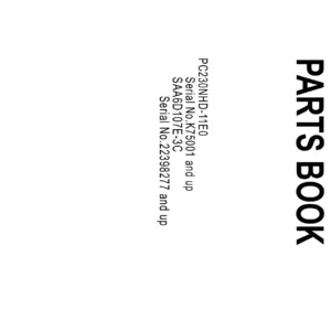 Komatsu PC230NHD-11E0 Hydraulic Excavator Parts Book PDF - UENPC00722