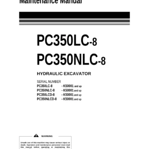 Komatsu PC350LC-8 & PC350NLC-8 Hydraulic Excavator Operation and Maintenance Manual UEAM007002 - PDF Download