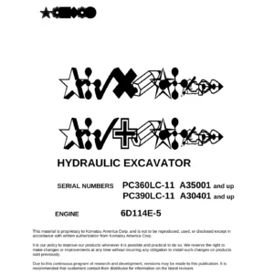 Komatsu PC360LC-11 & PC390LC-11 Hydraulic Excavator Shop Manual – Complete PDF Service & Repair Guide