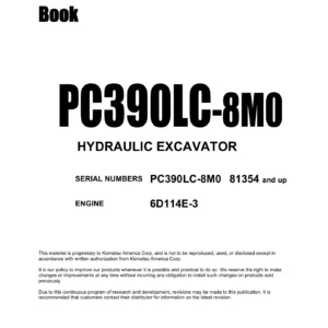 Komatsu PC390LC-8M0 Hydraulic Excavator Parts Book PDF — FEN04445-00 — Serial 81354 and Up
