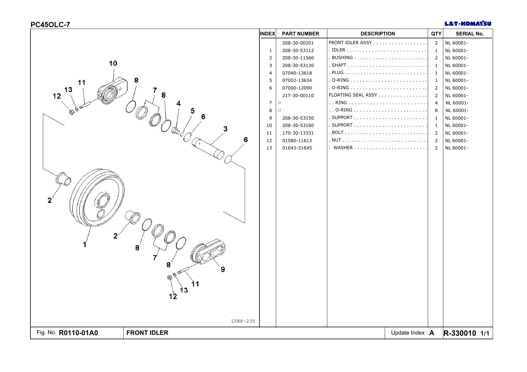 Komatsu PC450LC-7 Spare Parts Catalogue 2008 - L&T Illustrated Parts Manual PDF - Image 3