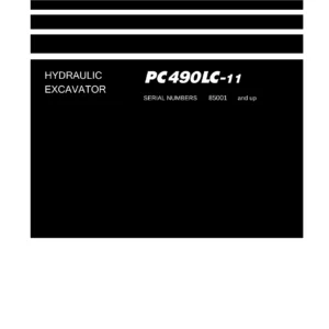 Komatsu PC490LC-11 Hydraulic Excavator Field Assembly Instructions PDF - Serial 85001 and Up
