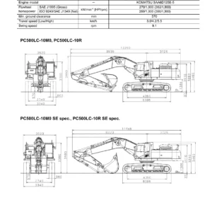 Komatsu PC500LC-10M0 & PC500LC-10R Field Assembly Manual GEN00181-03 – PDF Download