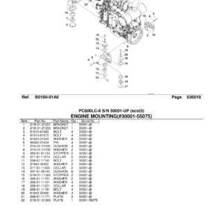 Komatsu PC600LC-8 Excavator Parts Catalog PDF - S/N 30001-UP (ecot3) - Complete Illustrated Parts Manual
