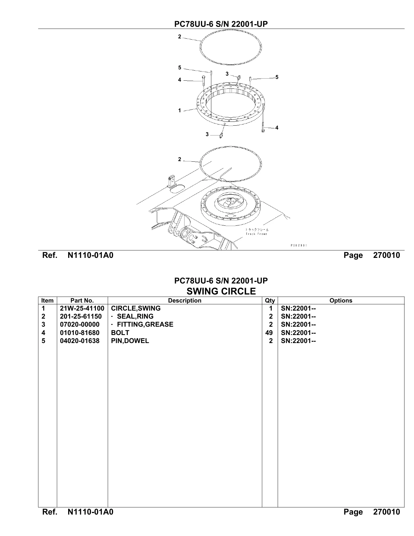 Komatsu PC78UU-6 Parts Book PDF - Serial Number 22001 and Up - Image 3