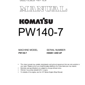 Komatsu PW140-7 Shop Manual - Complete Repair & Service Guide