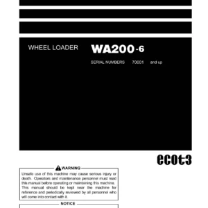 Komatsu WA200-6 Wheel Loader Operation & Maintenance Manual - PEN00235-05 PDF