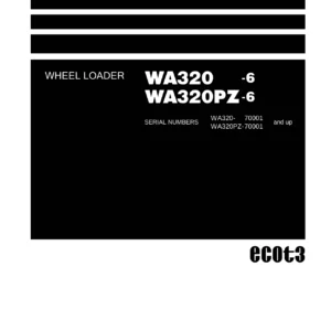 Komatsu WA320-6 WA320PZ-6 Wheel Loader Shop Manual SEN03911-02 PDF