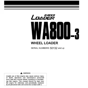 Komatsu WA800-3 Wheel Loader Operation and Maintenance Manual - PEN00683-00