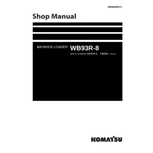 Komatsu WB93R-8 Backhoe Loader Shop Manual - WENBM00171 PDF