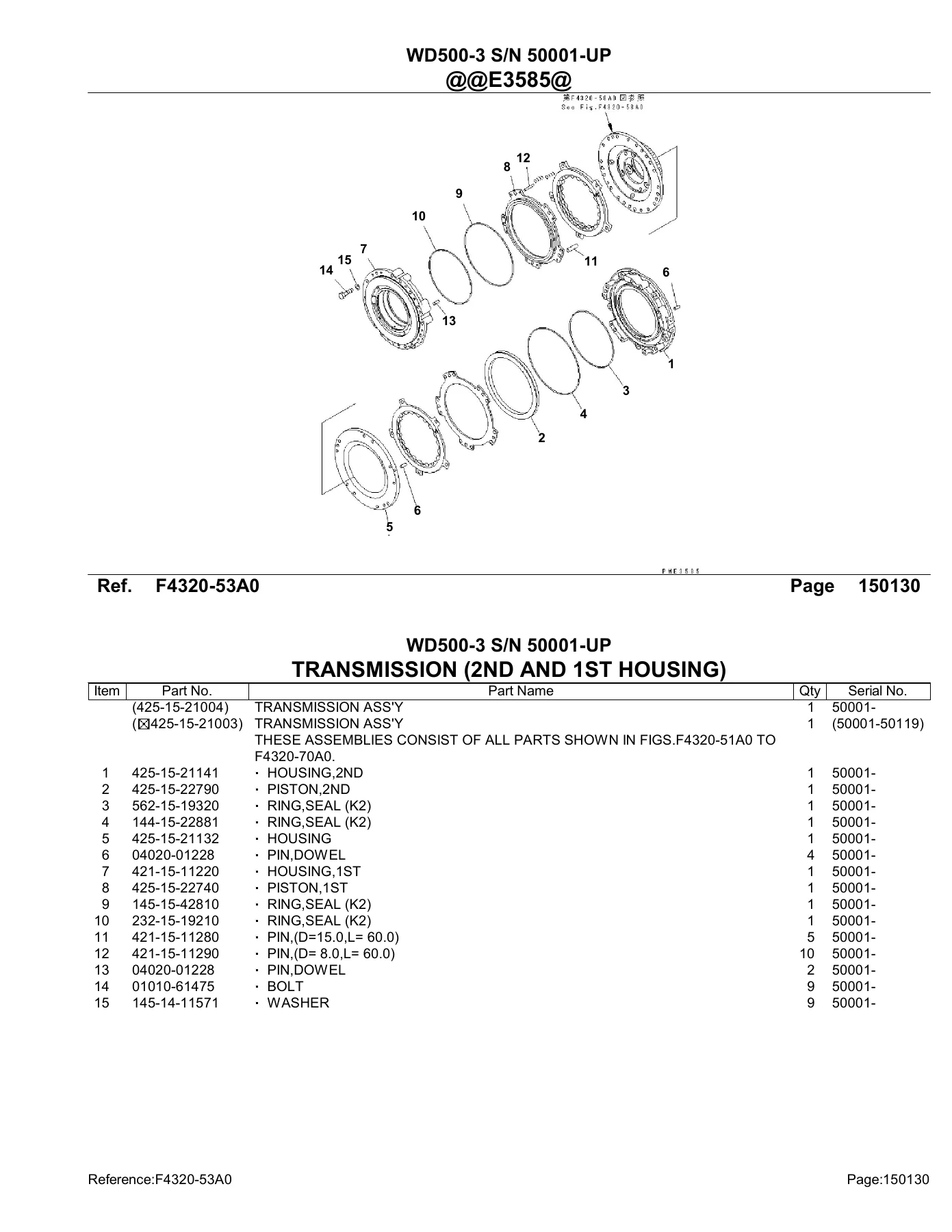 Komatsu WD500-3 Wheel Loader Parts Catalog - Serial 50001 and Up - PDF - Image 3
