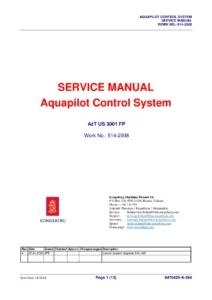Kongsberg Aquapilot AzT US 3001 FP Control System Service Manual - 514-2908