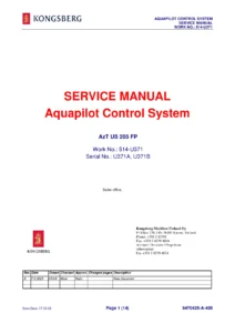 Kongsberg Aquapilot Control System Service Manual - AzT US205 FP Azimuth Thruster