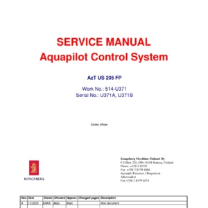 Kongsberg Aquapilot Control System Service Manual - AzT US205 FP Azimuth Thruster