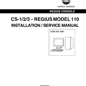 Konica Minolta CS-1 CS-2 CS-3 REGIUS MODEL 110 Installation & Service Manual