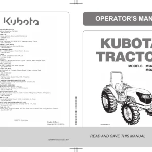 Kubota M5660SUH M5660SUHD Tractor Operator's Manual - PDF Download