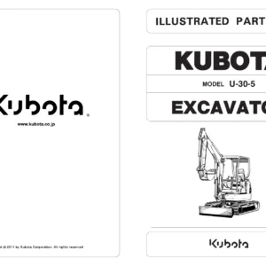 Kubota U-30-5 Excavator Illustrated Parts List 97899-11170 PDF Parts Catalog