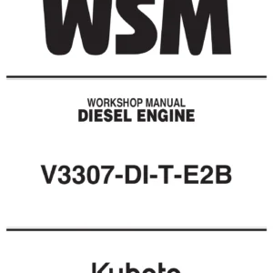 Kubota V3307-DI-T-E2B Diesel Engine Workshop Manual - 9Y111-03160 PDF