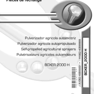 Kuhn Boxer 2000 H Self-Propelled Sprayer Parts Catalog PDF – BR038BTL Spare Parts List