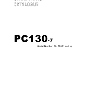 L&T-Komatsu PC130-7 Excavator Spare Parts Catalogue Serial NL 50001 and Up - PDF