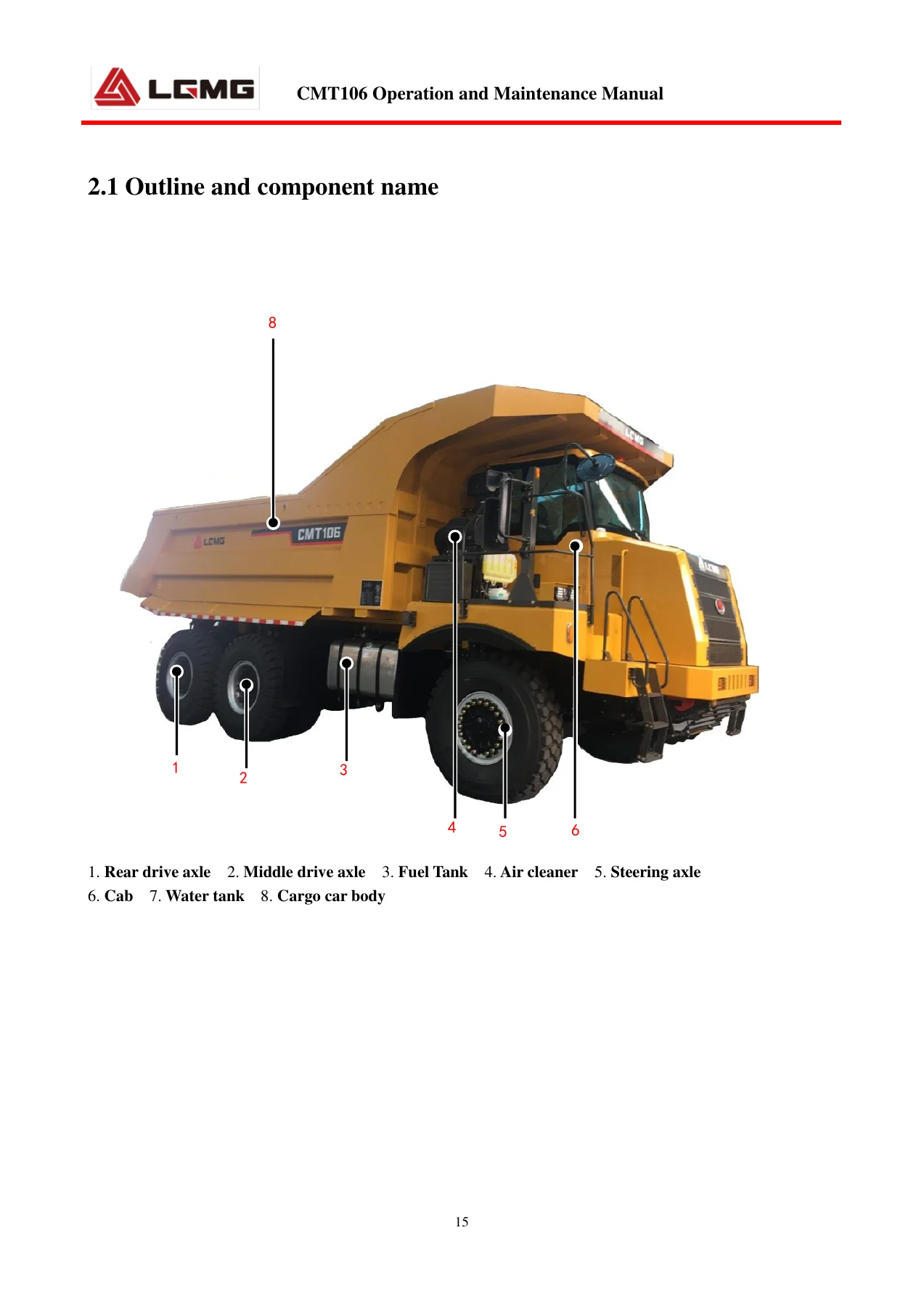 LGMG CMT106 Off-Highway Dump Truck Operation & Maintenance Manual 2021 - Image 2