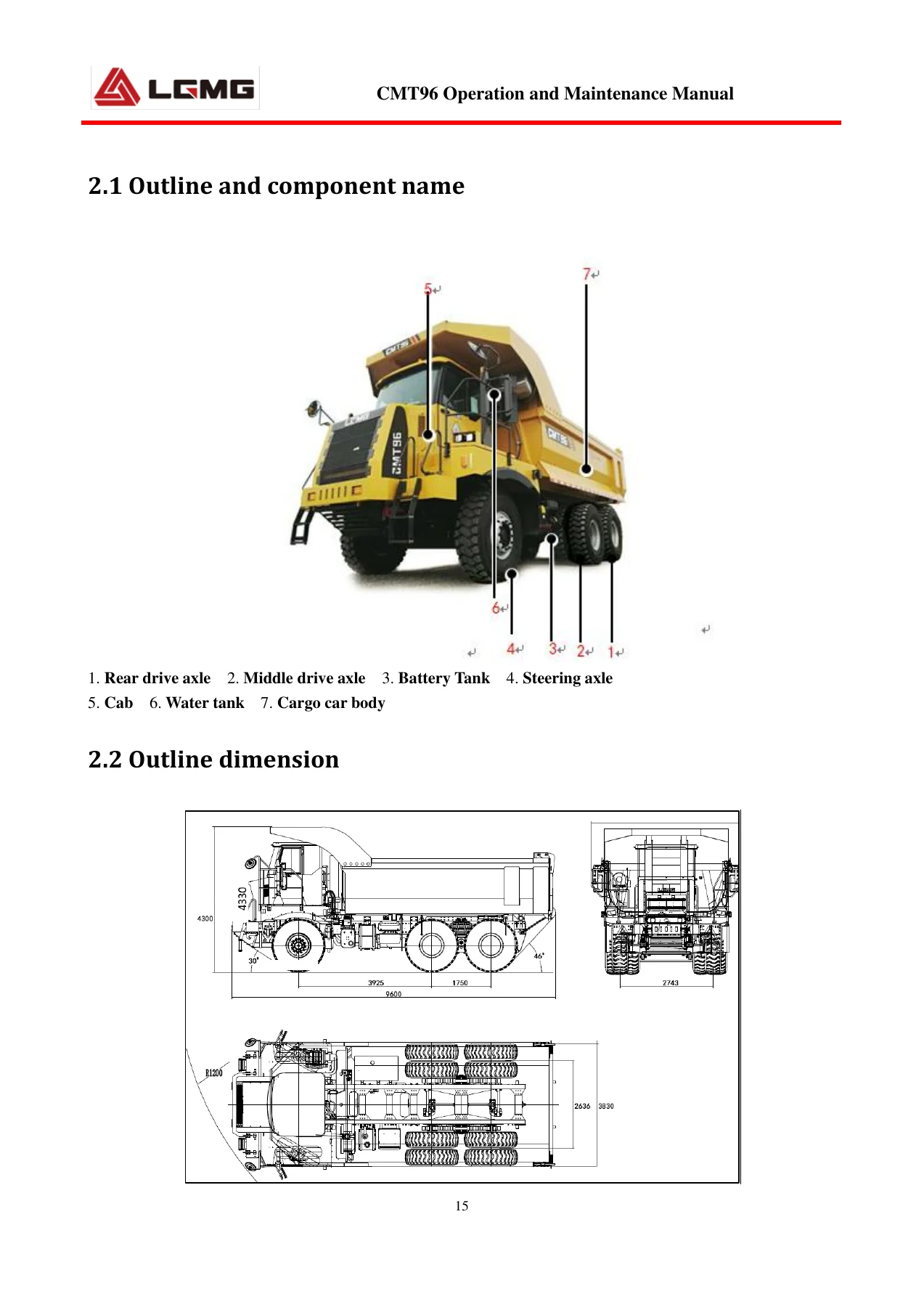 LGMG CMT96 Off-Highway Dump Truck Operation and Maintenance Manual 2020 - Image 2