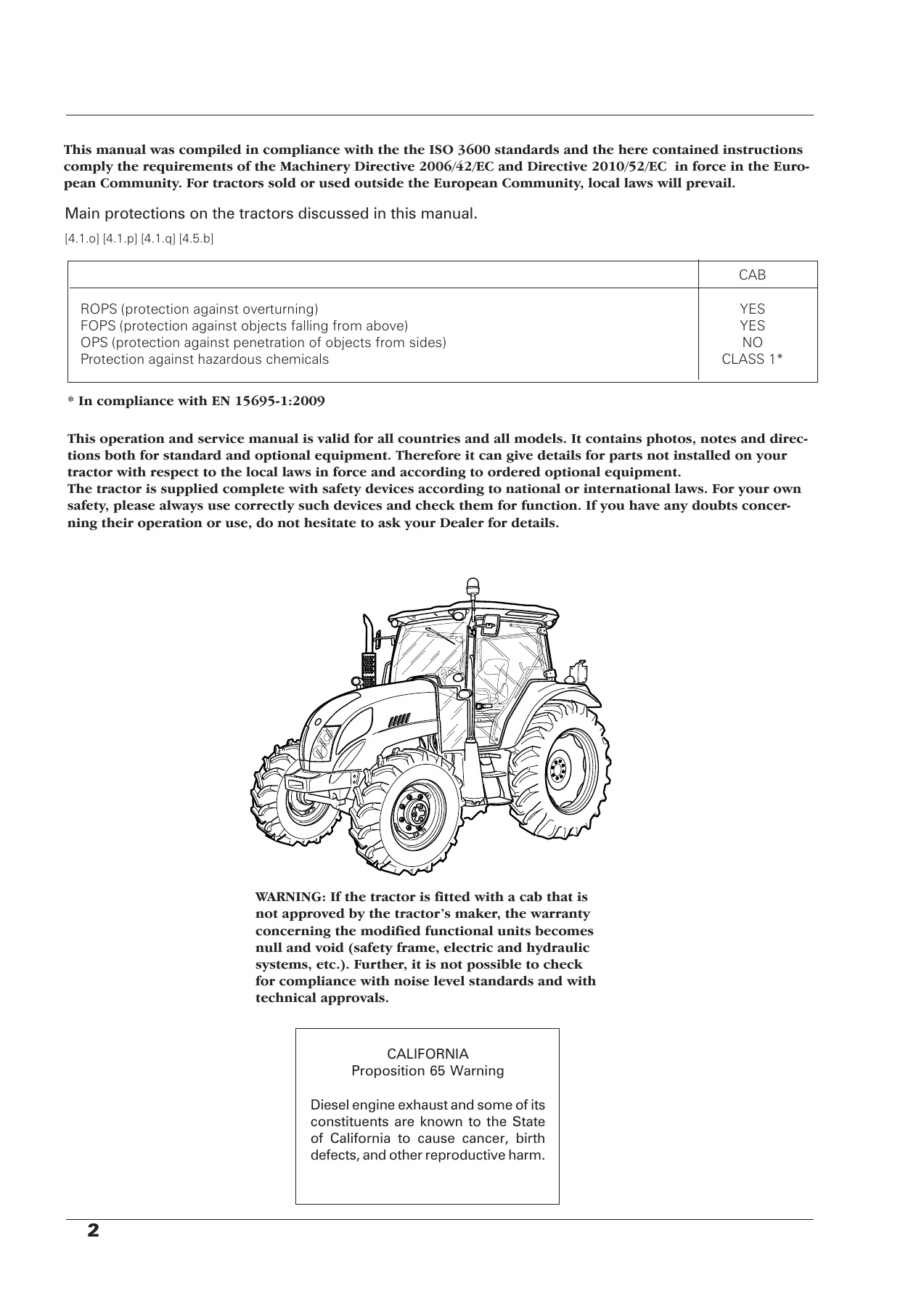 Landini Powermondial 110 115 120 Operation and Maintenance Manual PDF - Cab & ROPS Tractors - Image 2