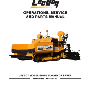 LeeBoy 8816B Conveyor Paver Operations, Service & Parts Manual 981620-02 - PDF
