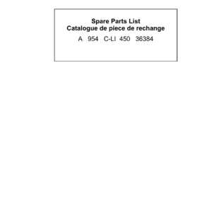 Liebherr A 954 C-LI Type 450 Spare Parts List - Serial 36384 PDF Catalogue