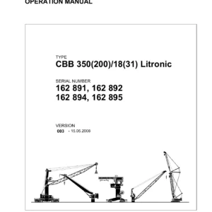 Liebherr CBB 350(200)/18(31) Litronic Deck Crane Operation Manual Volume 1 - 2008 PDF