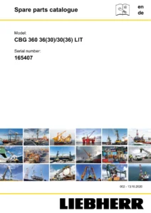 Liebherr CBG 360 36(30)/30(36) LIT Offshore Crane Spare Parts Catalogue - Serial 165407 PDF