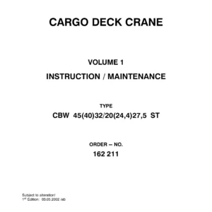 Liebherr CBW 45(40)32/20(24.4)27.5 ST Cargo Deck Crane Instruction & Maintenance Manual Volume 1