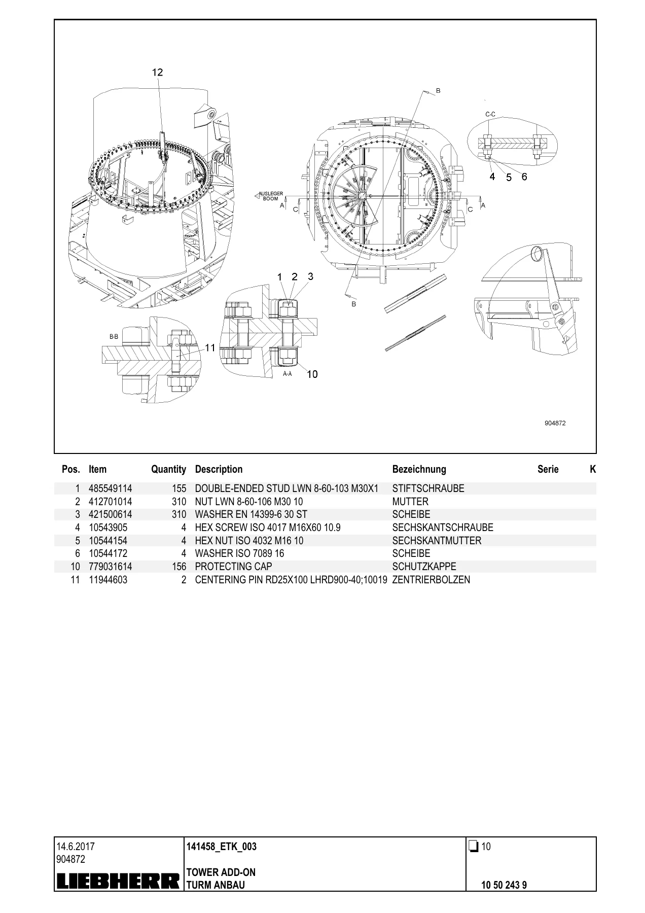 Liebherr LHM 550 Mobile Harbour Crane Spare Parts Catalogue - Serial 141458 - English German PDF - Image 2