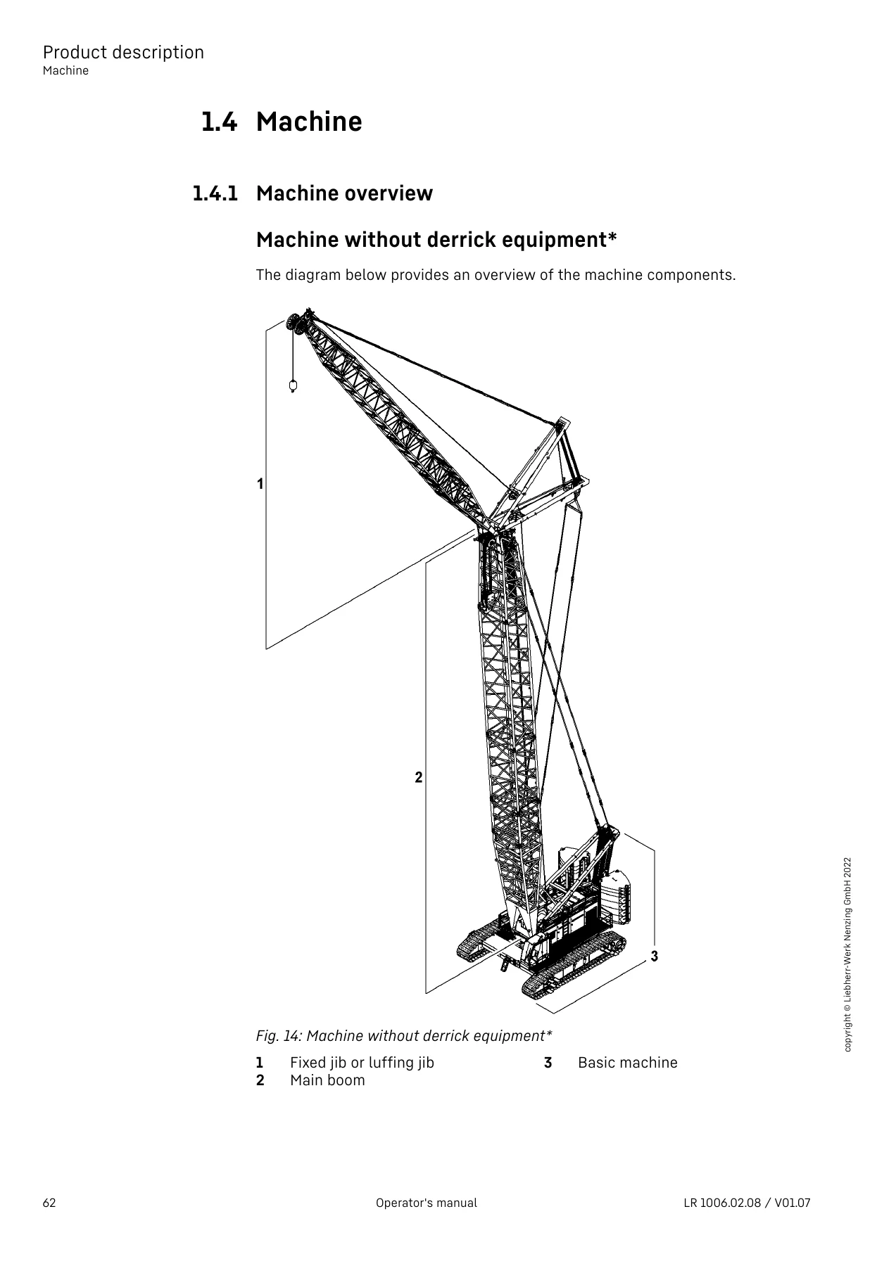 Liebherr LR 1300.1 SX Crawler Crane Operator's Manual - Serial 138649 (2022) - Image 2
