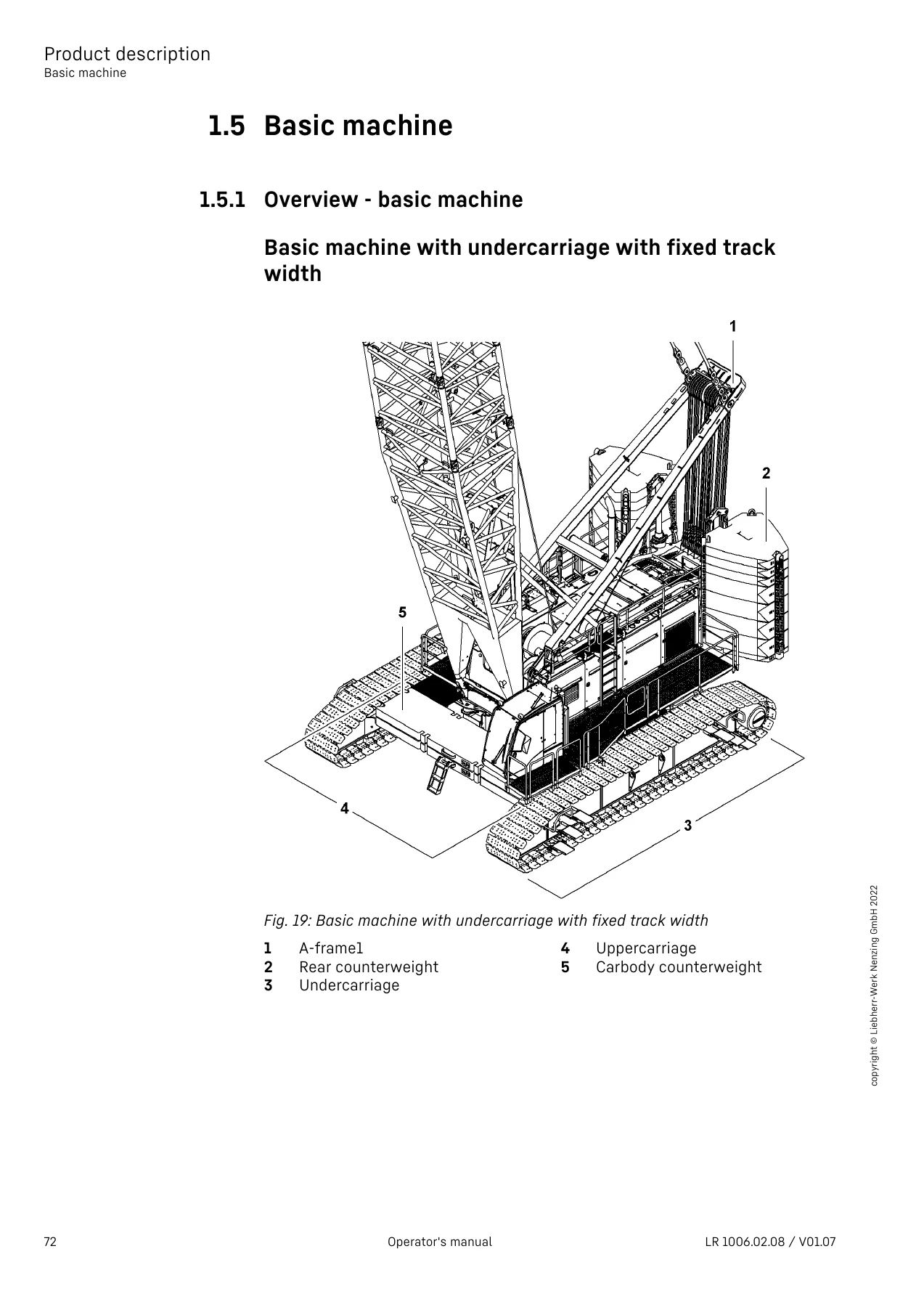 Liebherr LR 1300.1 SX Crawler Crane Operator's Manual - Serial 138649 (2022) - Image 3