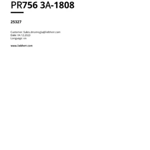 Liebherr PR756 3A-1808 Spare Parts Catalog Serial 25327 - PDF Download