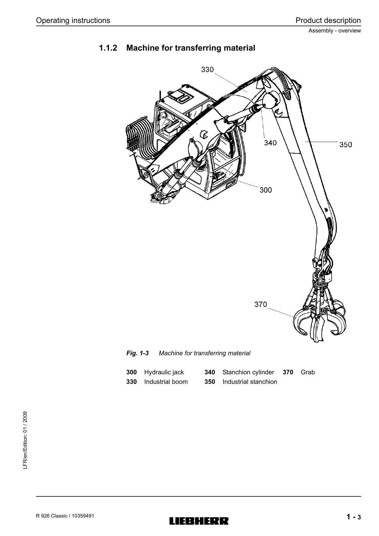 Liebherr R 926 Classic Hydraulic Excavator & Material Handler Operating Instructions 10359491 - PDF - Image 2