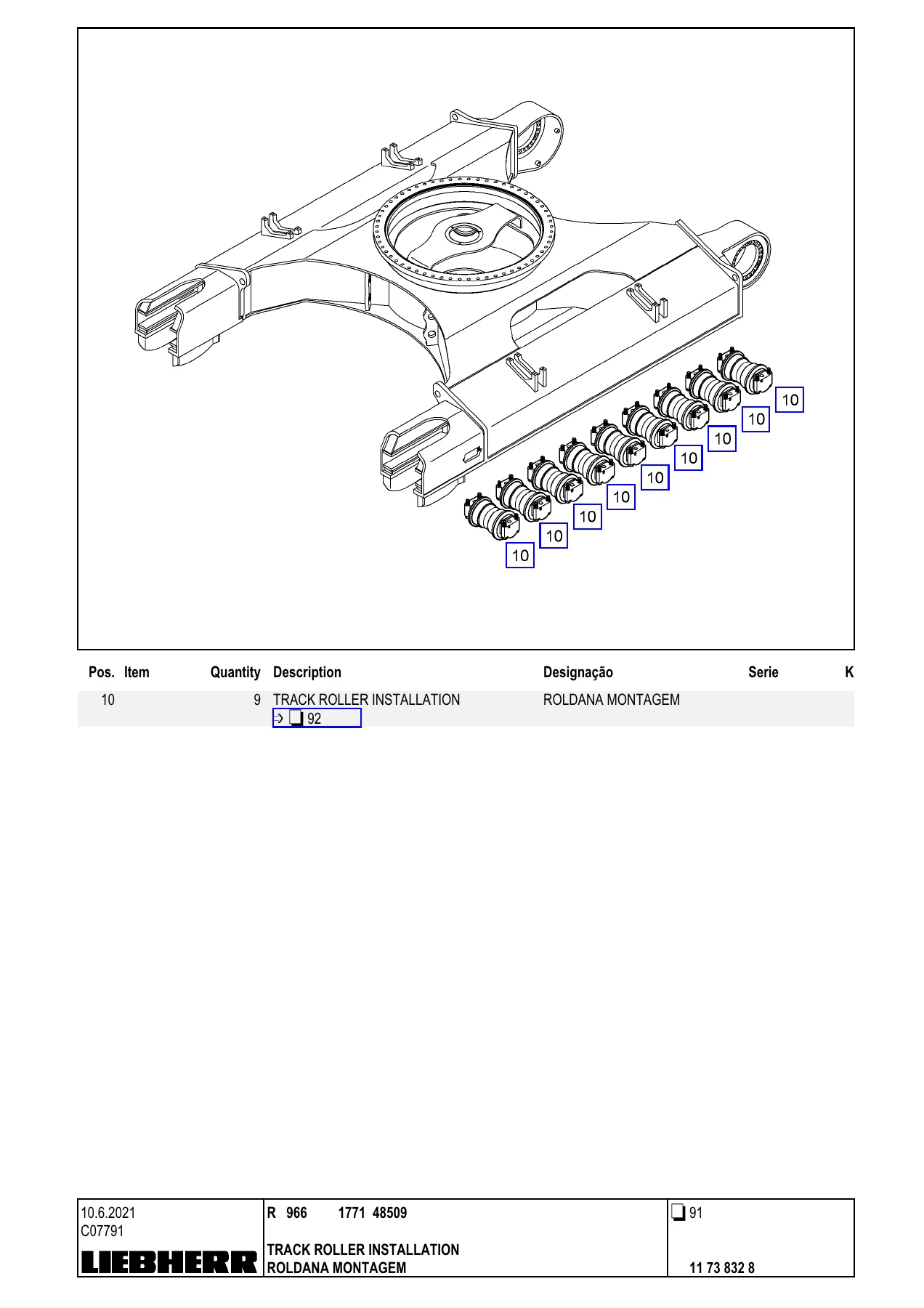 Liebherr R966 Type 1771 Parts Catalog - Serial 48509 - English Portuguese PDF - Image 3