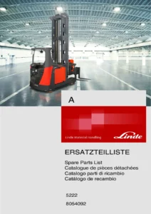 Linde A Series 5222 Narrow Aisle Truck Spare Parts Catalogue 8054092 - PDF Parts List